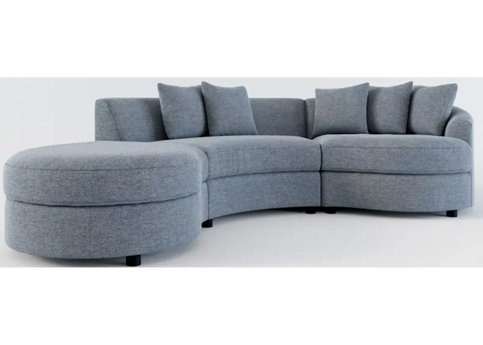 Allegra Foam Comfort 3-Piece Sectional with Left-Facing Chaise - Bridger Navy