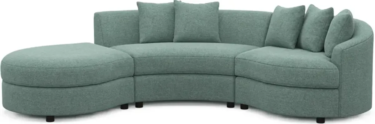 Allegra Foam Comfort 3-Piece Sectional with Left-Facing Chaise - Bridger Jade