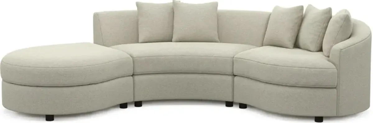 Allegra Foam Comfort 3-Piece Sectional with Left-Facing Chaise - Liv Dove