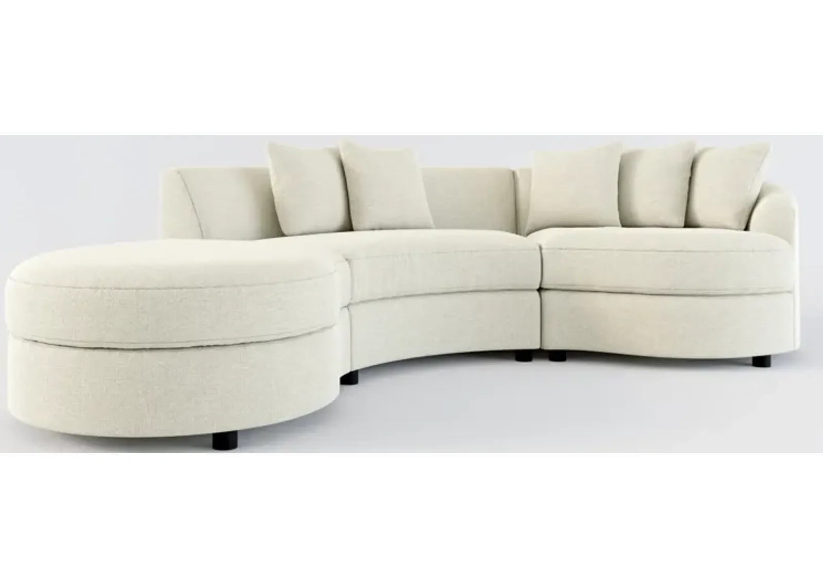 Allegra Foam Comfort 3-Piece Sectional with Left-Facing Chaise - Liv Dove