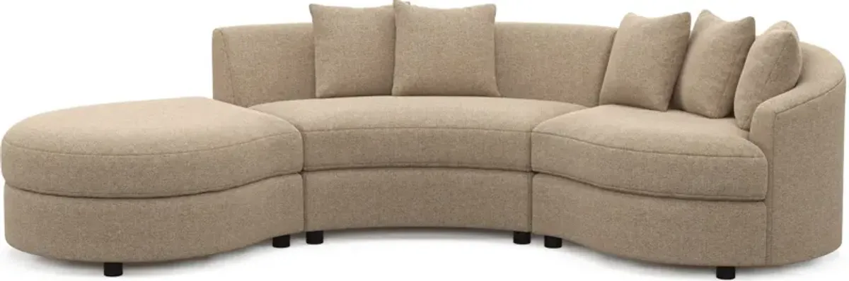 Allegra Foam Comfort 3-Piece Sectional with Left-Facing Chaise - Liv Wicker