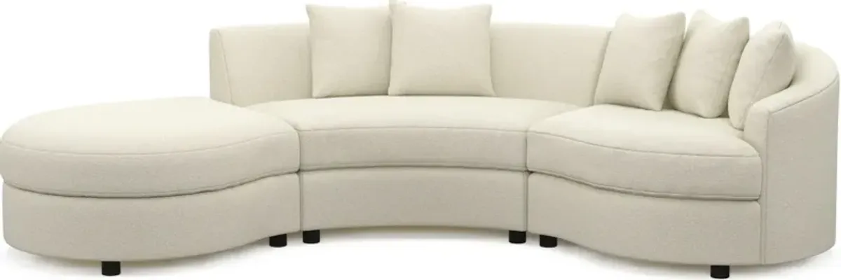 Allegra Foam Comfort 3-Piece Sectional with Left-Facing Chaise - Fincher Ivory