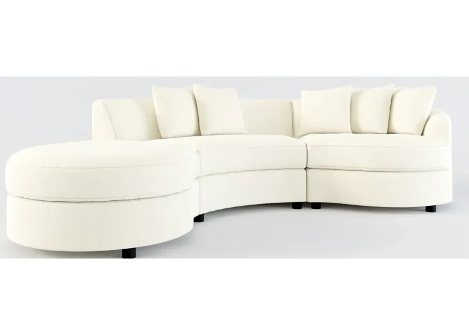 Allegra Foam Comfort 3-Piece Sectional with Left-Facing Chaise - Fincher Ivory