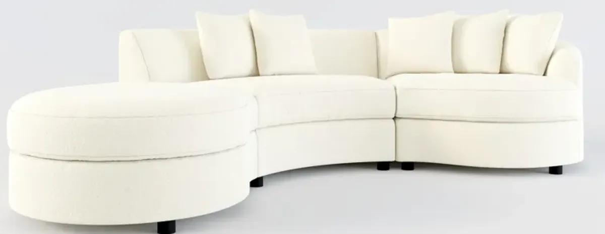 Allegra Foam Comfort 3-Piece Sectional with Left-Facing Chaise - Fincher Ivory