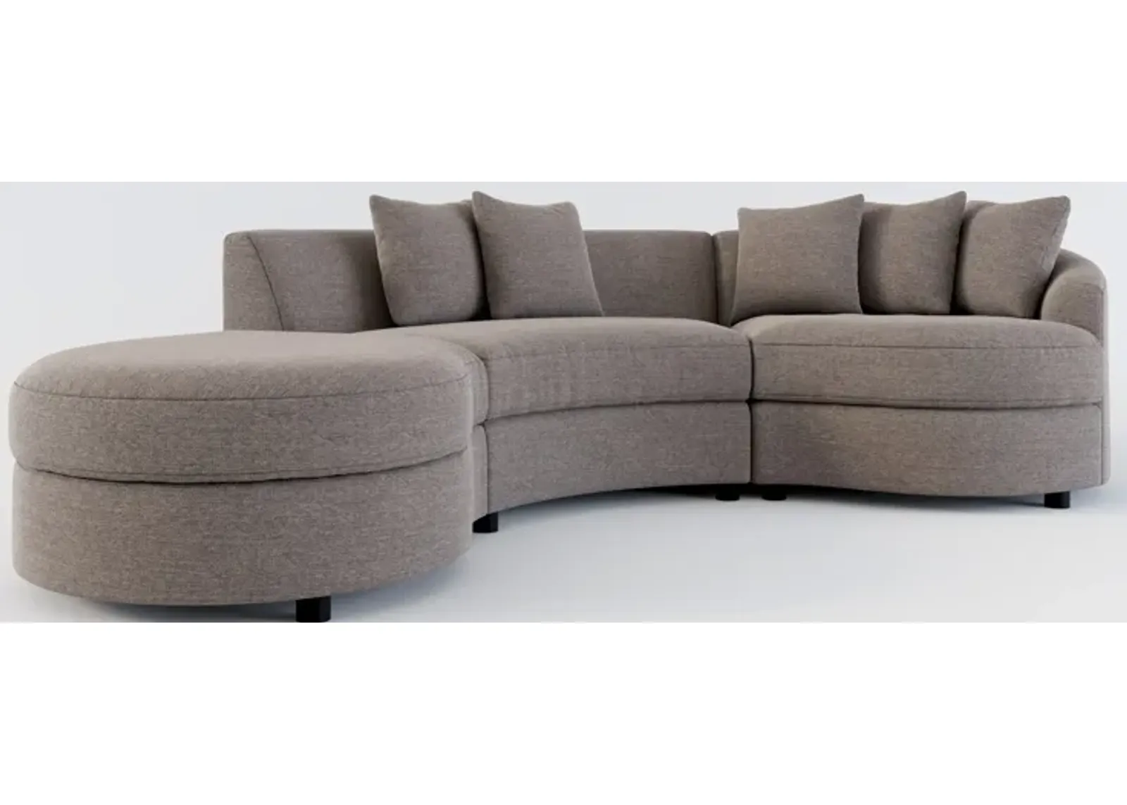 Allegra Foam Comfort 3-Piece Sectional with Left-Facing Chaise - Presidio Steel