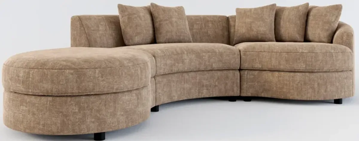 Allegra Foam Comfort 3-Piece Sectional with Left-Facing Chaise - Argo Java