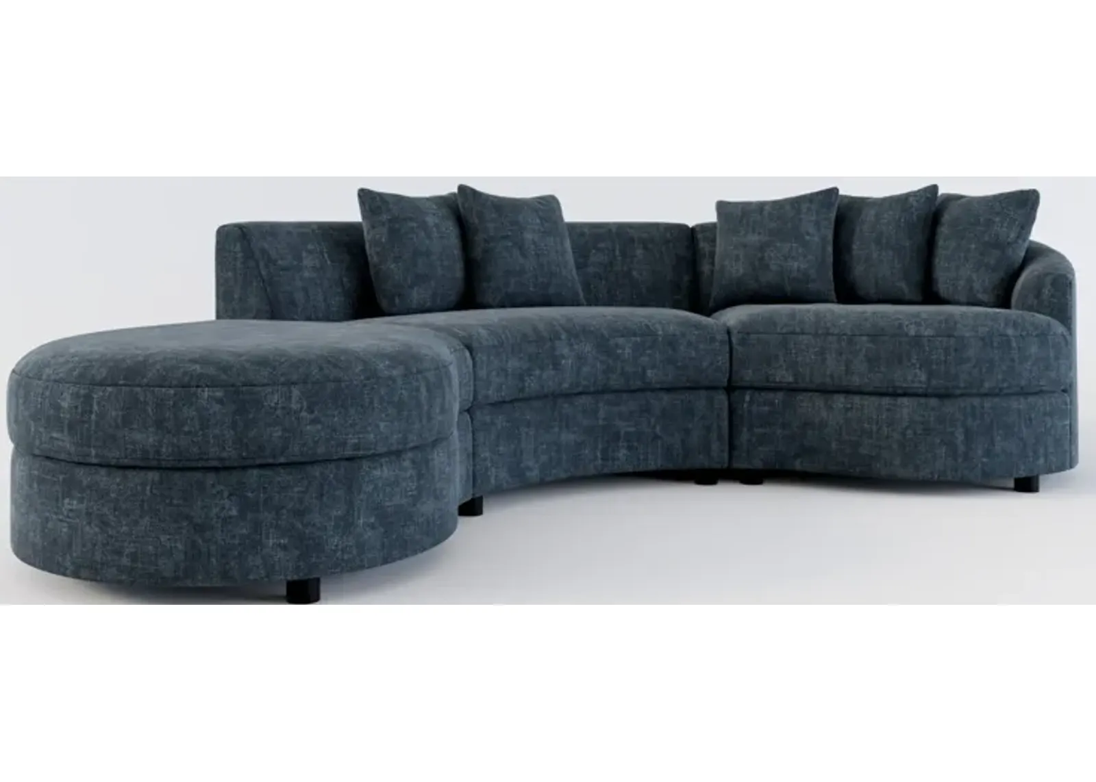 Allegra Foam Comfort 3-Piece Sectional with Left-Facing Chaise - Argo Navy