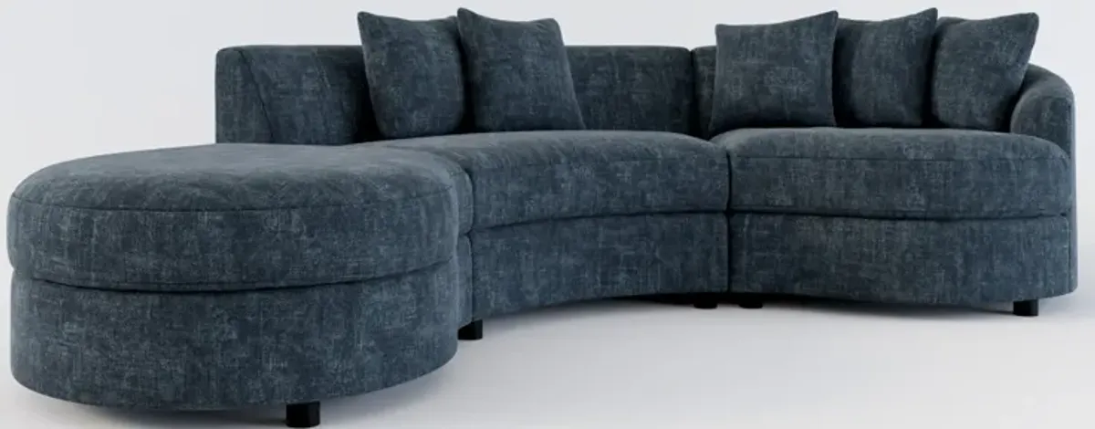 Allegra Foam Comfort 3-Piece Sectional with Left-Facing Chaise - Argo Navy