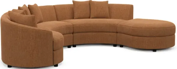 Allegra Foam Comfort 4-Piece Sectional with Right-Facing Chaise - Contessa Ginger