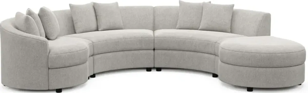 Allegra Foam Comfort 4-Piece Sectional with Right-Facing Chaise - Burmese Granite