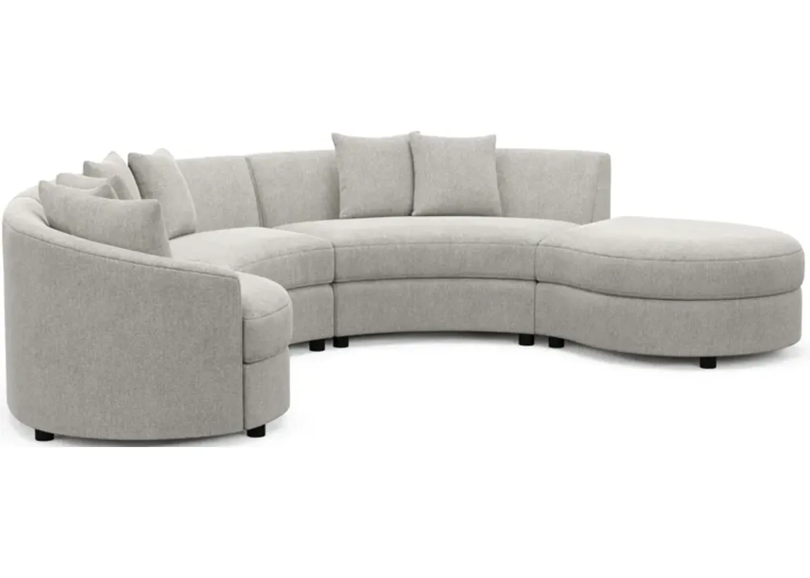 Allegra Foam Comfort 4-Piece Sectional with Right-Facing Chaise - Burmese Granite