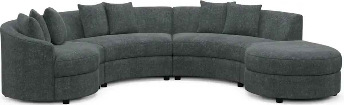 Allegra Foam Comfort 4-Piece Sectional with Right-Facing Chaise - Contessa Shadow