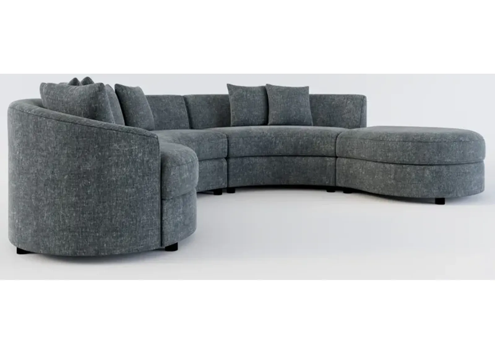 Allegra Foam Comfort 4-Piece Sectional with Right-Facing Chaise - Contessa Shadow