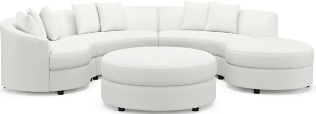 Allegra Foam Comfort 4-Piece Sectional with Right-Facing Chaise - Contessa Vanilla