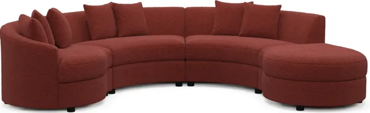 Allegra Foam Comfort 4-Piece Sectional with Right-Facing Chaise - Bloke Brick