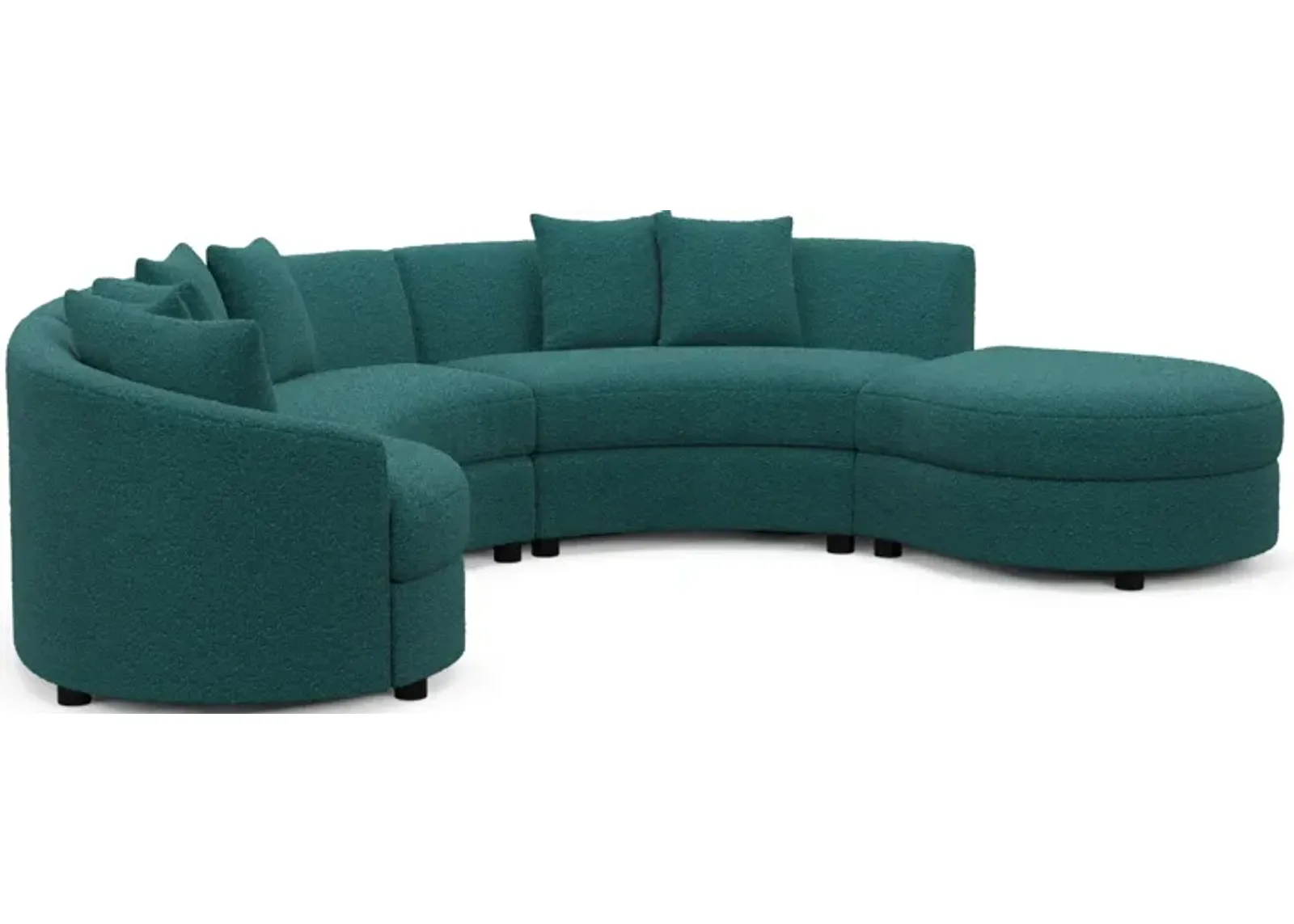 Allegra Foam Comfort 4-Piece Sectional with Right-Facing Chaise - Bloke Peacock