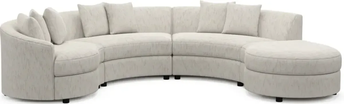 Allegra Foam Comfort 4-Piece Sectional with Right-Facing Chaise - P.T. Cream