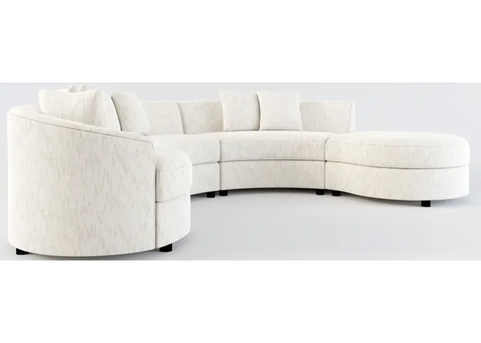 Allegra Foam Comfort 4-Piece Sectional with Right-Facing Chaise - P.T. Cream