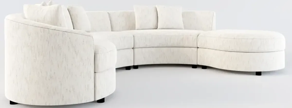 Allegra Foam Comfort 4-Piece Sectional with Right-Facing Chaise - P.T. Cream