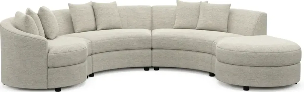 Allegra Foam Comfort 4-Piece Sectional with Right-Facing Chaise - Merino Chalk