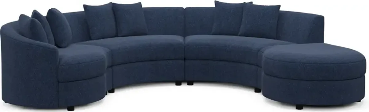 Allegra Foam Comfort 4-Piece Sectional with Right-Facing Chaise - Oslo Navy