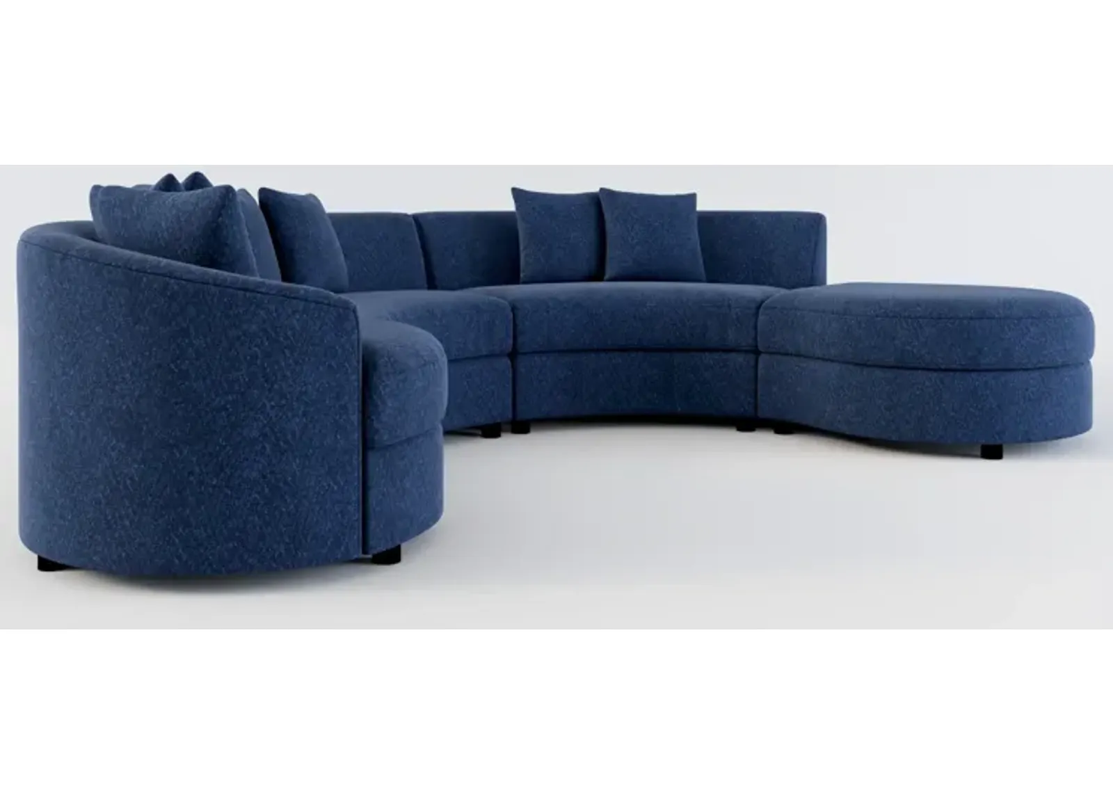 Allegra Foam Comfort 4-Piece Sectional with Right-Facing Chaise - Oslo Navy