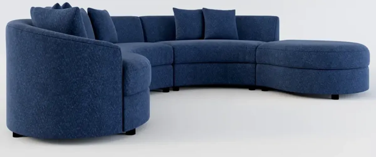 Allegra Foam Comfort 4-Piece Sectional with Right-Facing Chaise - Oslo Navy