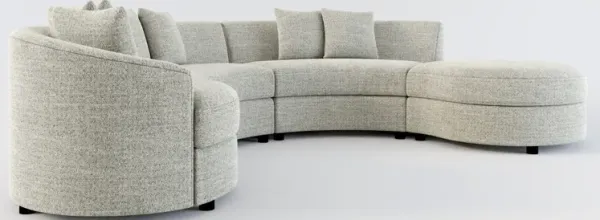Allegra Foam Comfort 4-Piece Sectional with Right-Facing Chaise - Pandora Pepper
