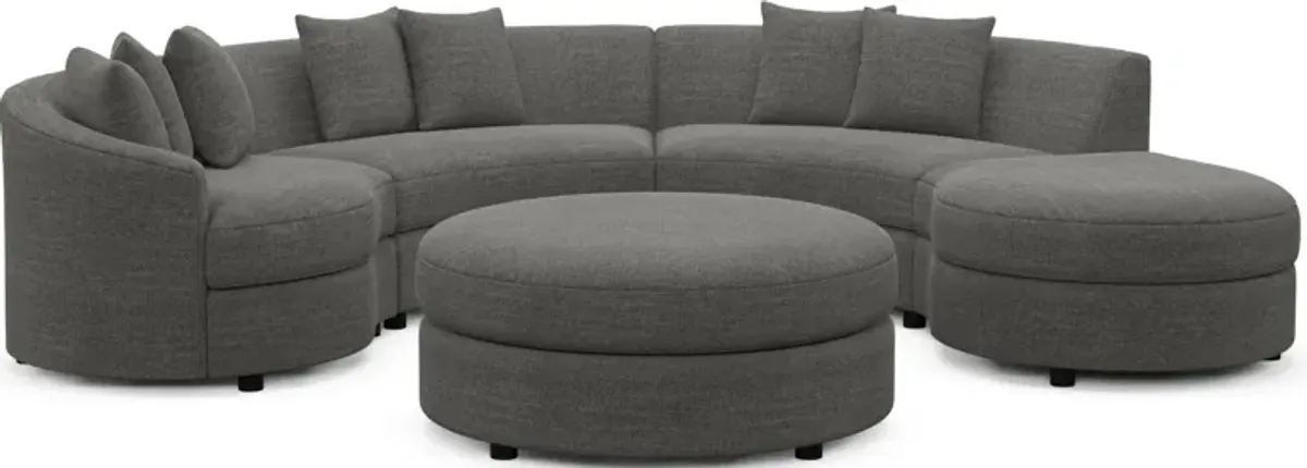 Allegra Foam Comfort 4-Piece Sectional with Right-Facing Chaise - Curious Charcoal