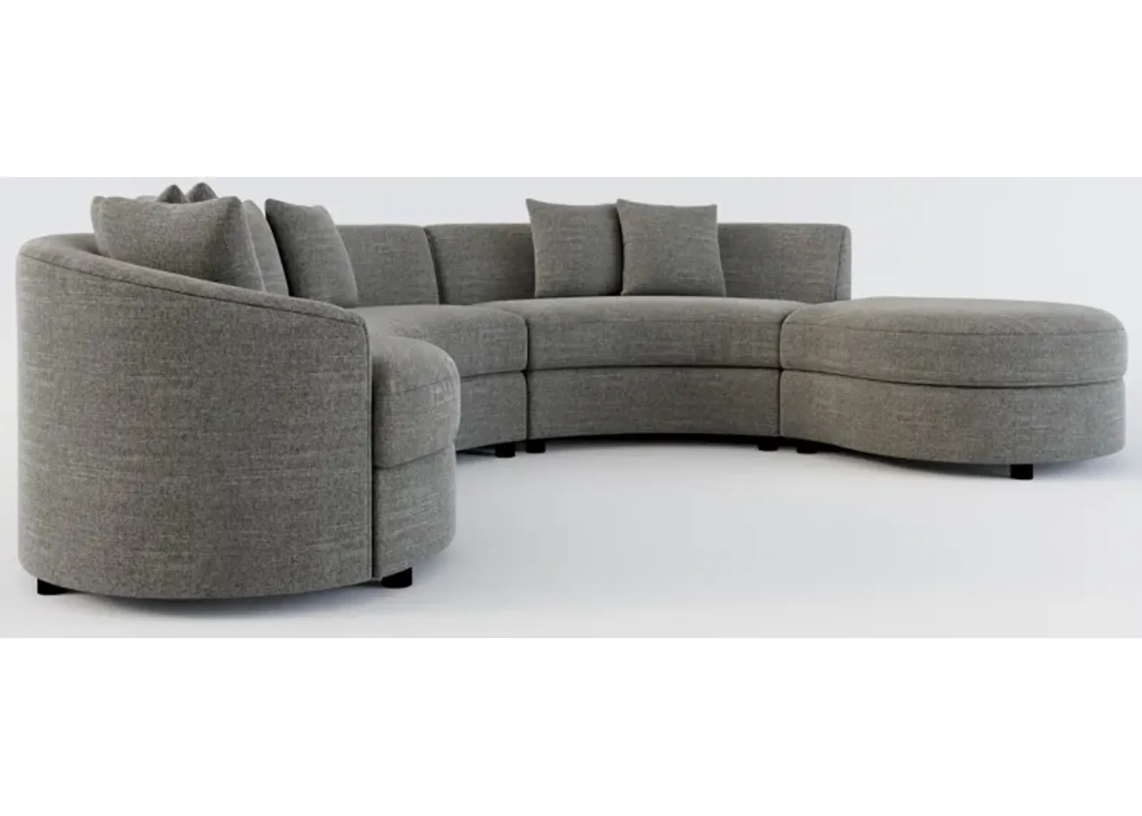 Allegra Foam Comfort 4-Piece Sectional with Right-Facing Chaise - Curious Charcoal