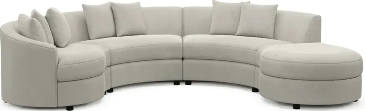 Allegra Foam Comfort 4-Piece Sectional with Right-Facing Chaise - Laurent Beach