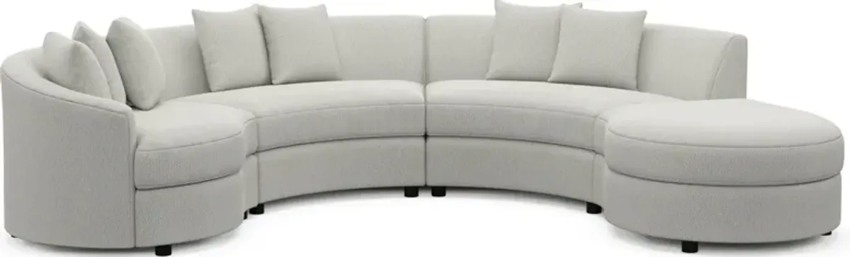 Allegra Foam Comfort 4-Piece Sectional with Right-Facing Chaise - Oslo Snow