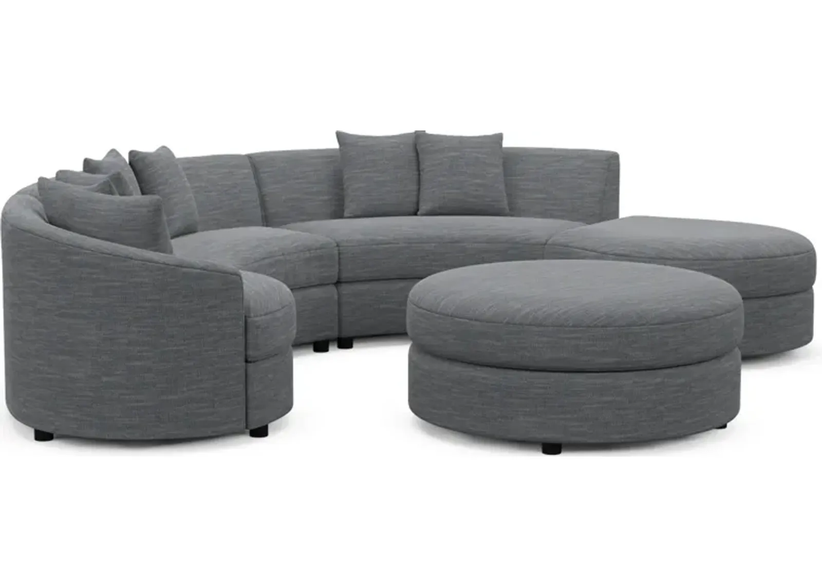 Allegra Foam Comfort 4-Piece Sectional with Right-Facing Chaise - Dudley Indigo