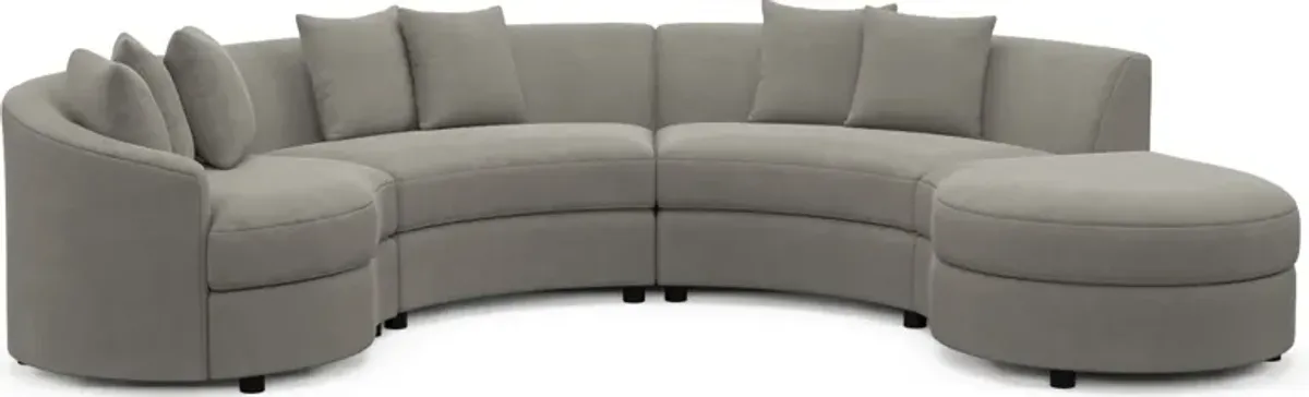 Allegra Foam Comfort 4-Piece Sectional with Right-Facing Chaise - Abington Fog