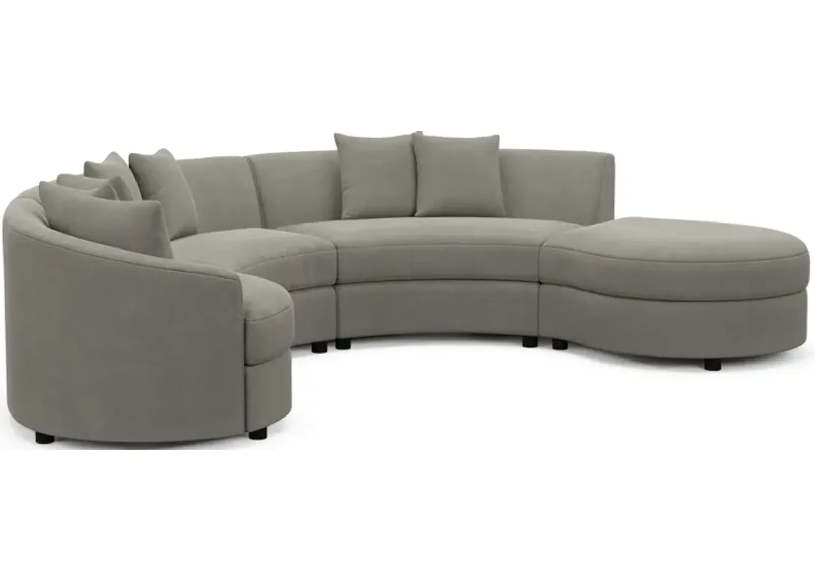 Allegra Foam Comfort 4-Piece Sectional with Right-Facing Chaise - Abington Fog