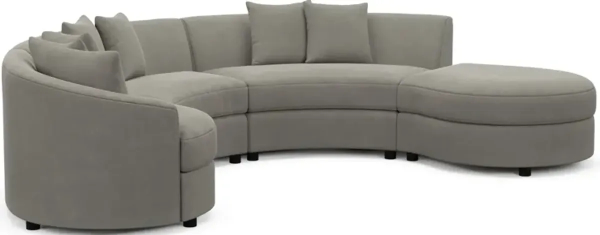 Allegra Foam Comfort 4-Piece Sectional with Right-Facing Chaise - Abington Fog