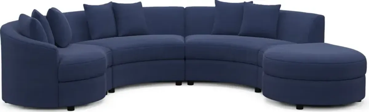 Allegra Foam Comfort 4-Piece Sectional with Right-Facing Chaise - Abington Indigo