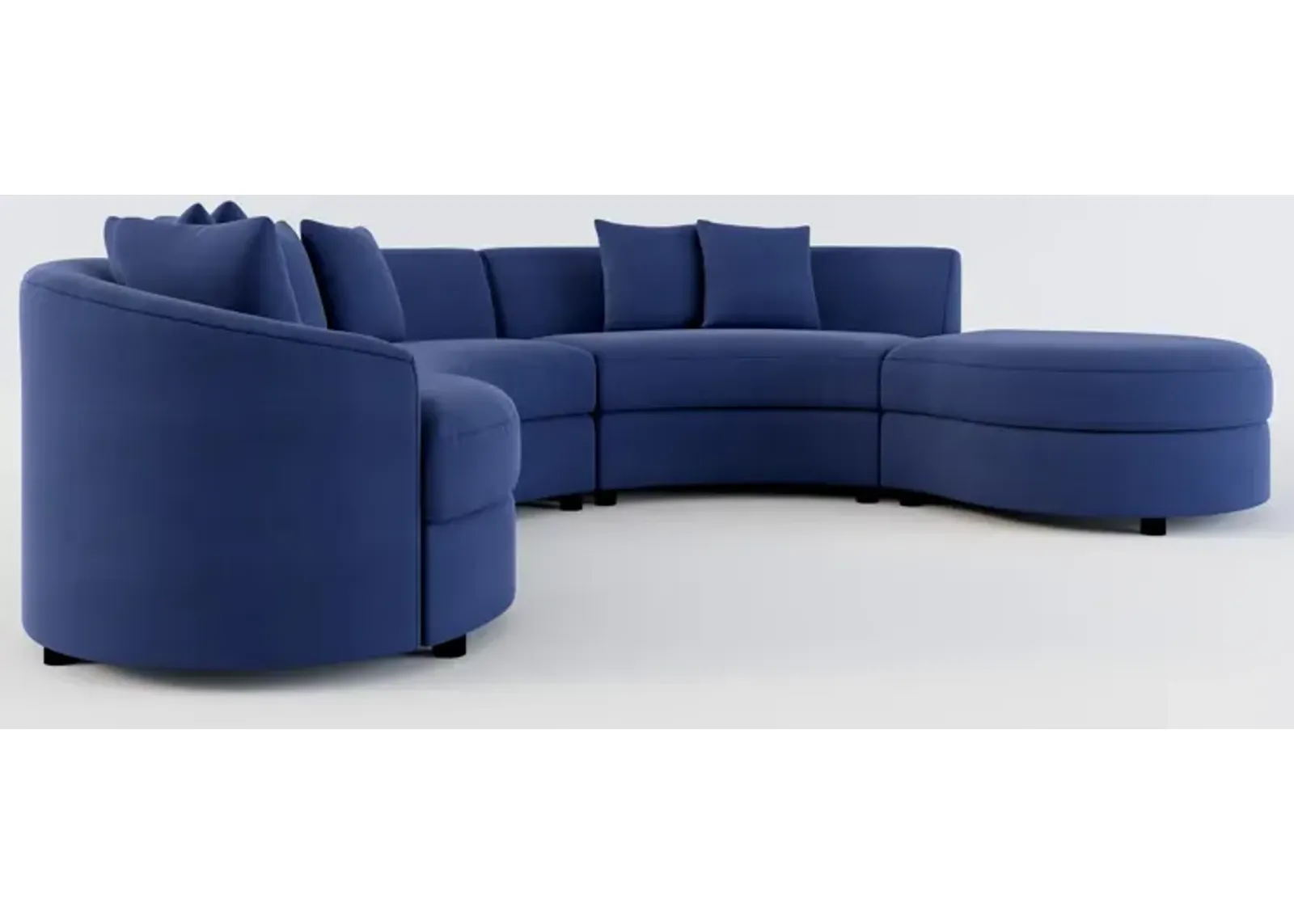 Allegra Foam Comfort 4-Piece Sectional with Right-Facing Chaise - Abington Indigo