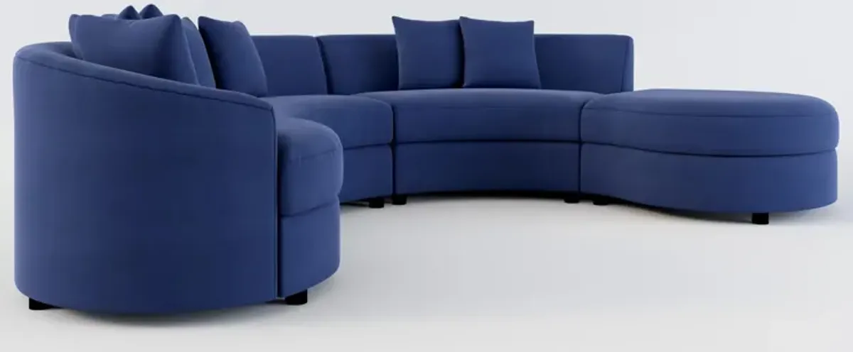 Allegra Foam Comfort 4-Piece Sectional with Right-Facing Chaise - Abington Indigo