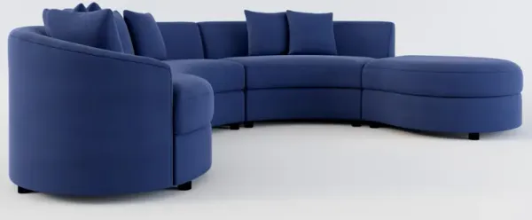 Allegra Foam Comfort 4-Piece Sectional with Right-Facing Chaise - Abington Indigo