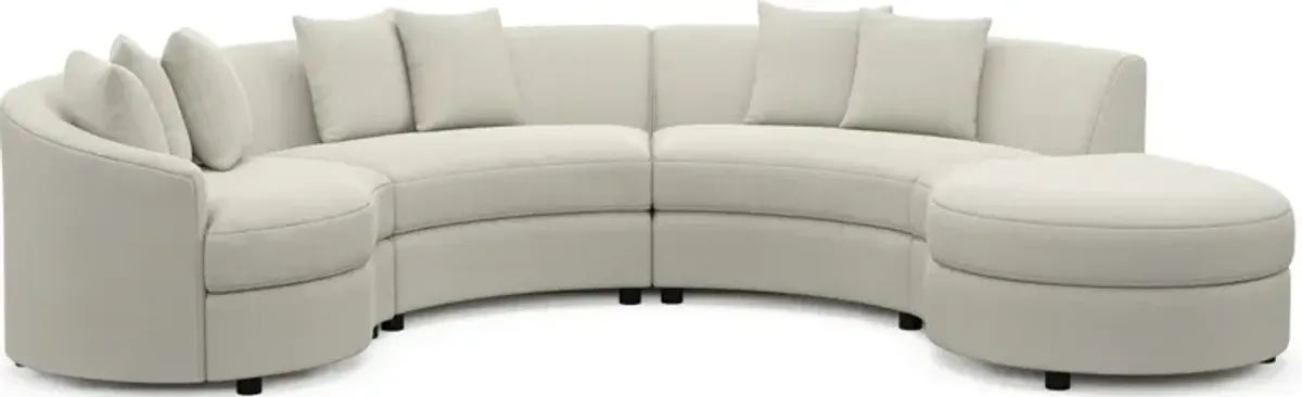 Allegra Foam Comfort 4-Piece Sectional with Right-Facing Chaise - Anders Ivory