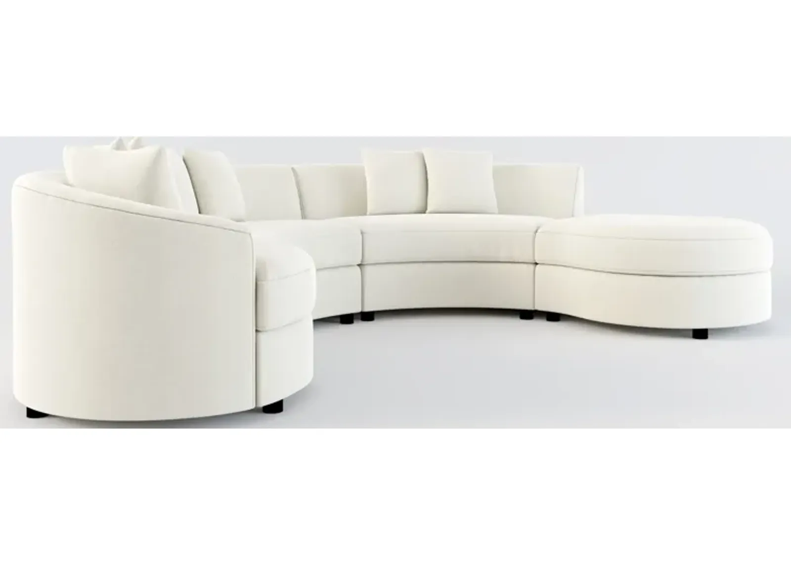 Allegra Foam Comfort 4-Piece Sectional with Right-Facing Chaise - Anders Ivory