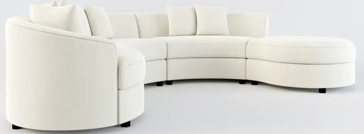 Allegra Foam Comfort 4-Piece Sectional with Right-Facing Chaise - Anders Ivory