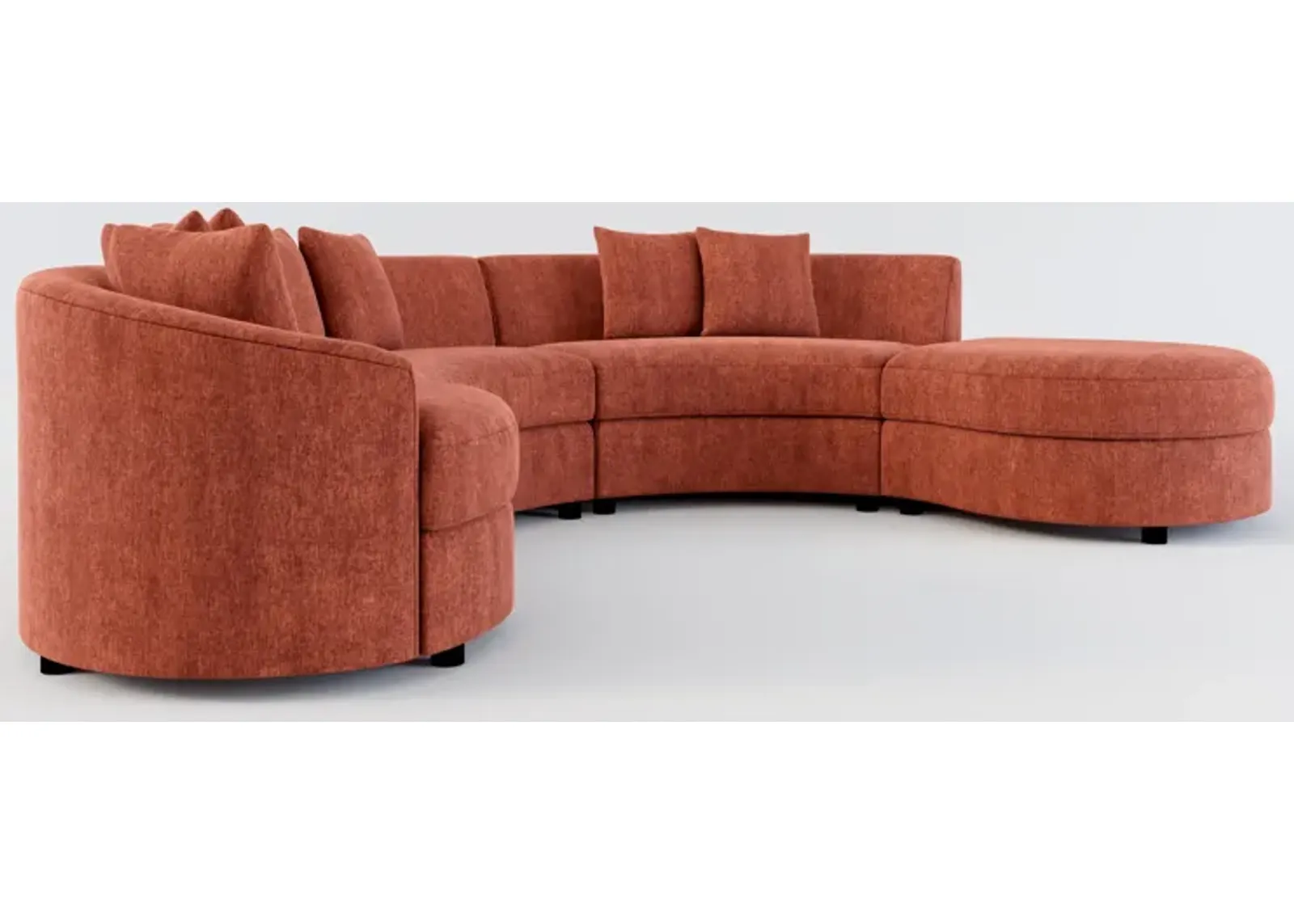 Allegra Foam Comfort 4-Piece Sectional with Right-Facing Chaise - Contessa Paprika