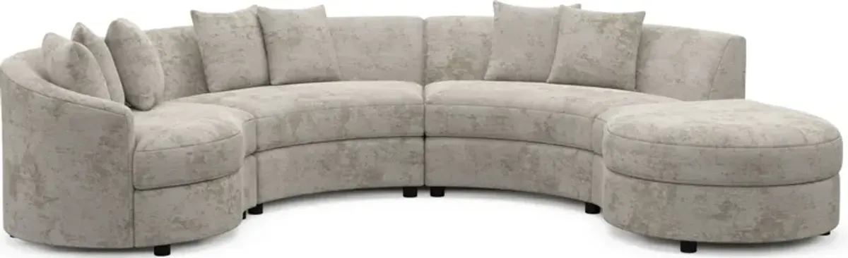 Allegra Foam Comfort 4-Piece Sectional with Right-Facing Chaise - Hearth Cement