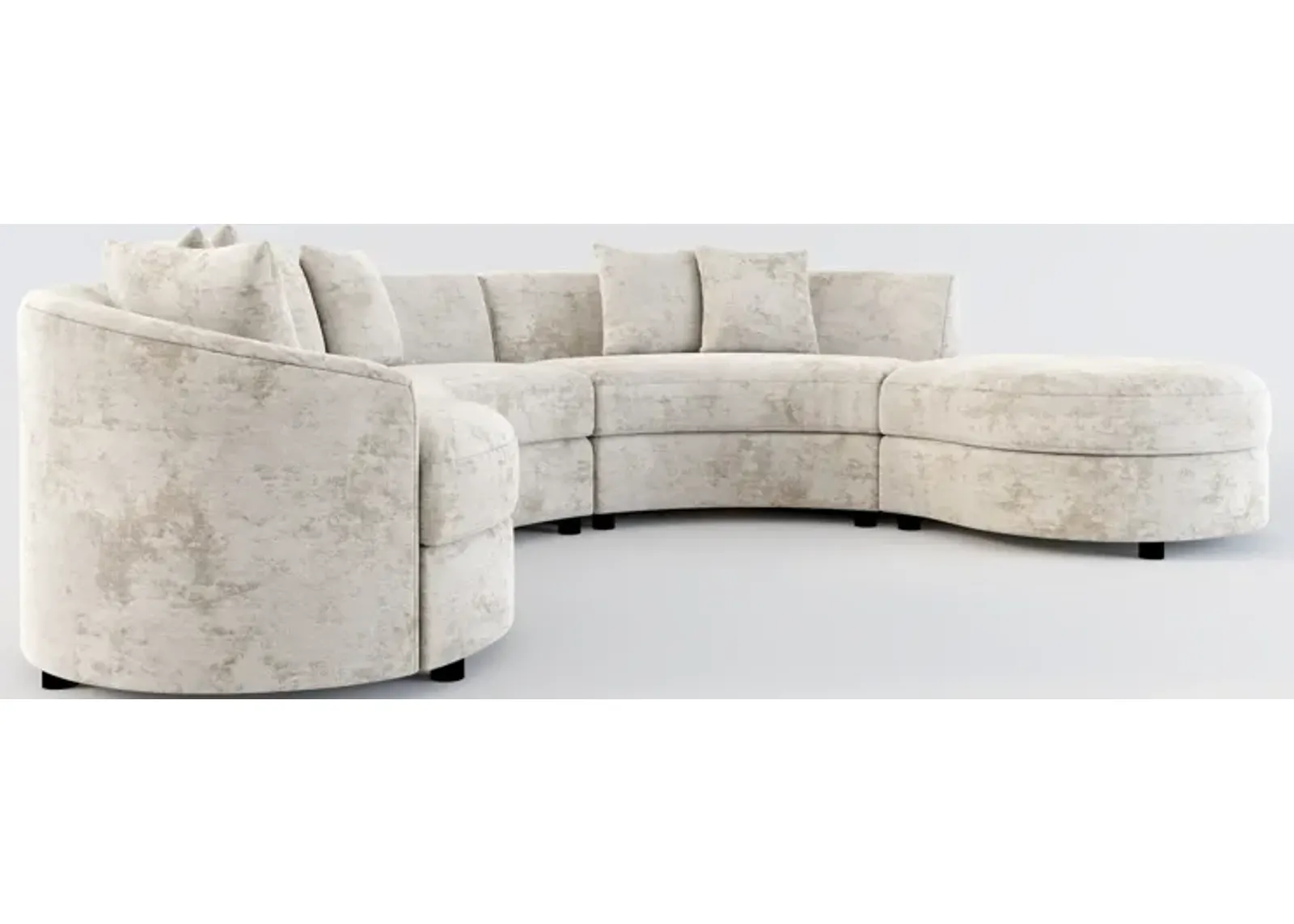 Allegra Foam Comfort 4-Piece Sectional with Right-Facing Chaise - Hearth Cement