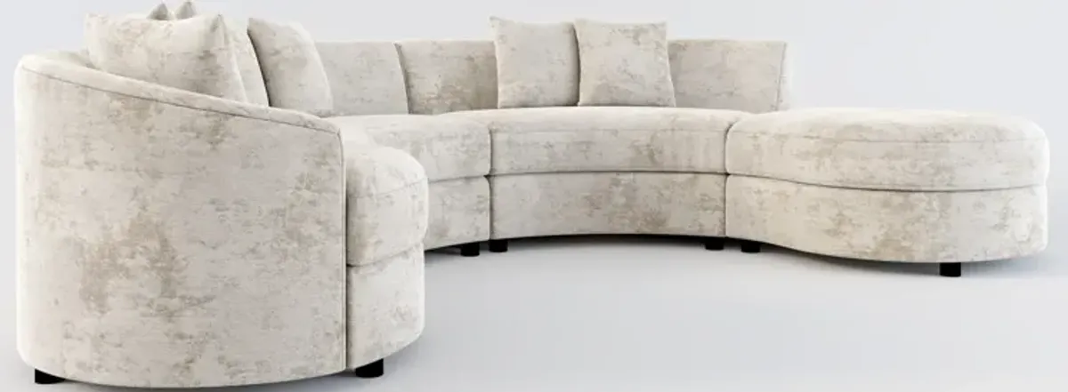 Allegra Foam Comfort 4-Piece Sectional with Right-Facing Chaise - Hearth Cement