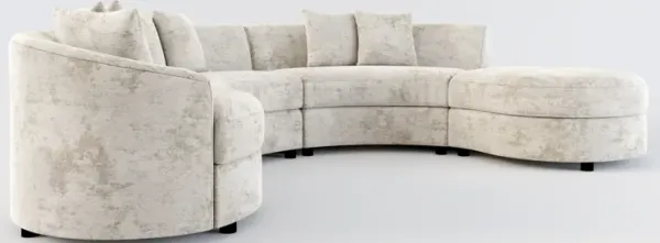 Allegra Foam Comfort 4-Piece Sectional with Right-Facing Chaise - Hearth Cement