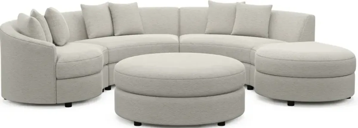 Allegra Foam Comfort 4-Piece Sectional with Right-Facing Chaise - Everton Grey