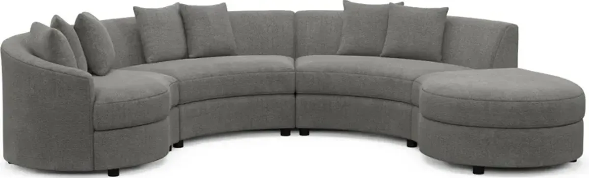 Allegra Foam Comfort 4-Piece Sectional with Right-Facing Chaise - Living Large Charcoal